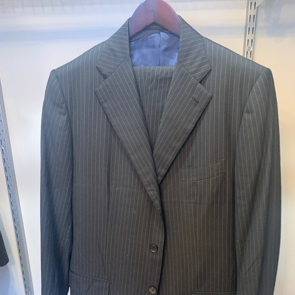 Gianluca Isaia Napoli Men’s Suit – Charcoal Pinstripe Wool, Made in Italy - Picture 1 of 8